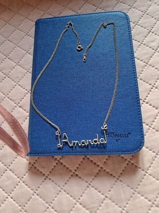 Colgante con nombre Amanda - Plateado