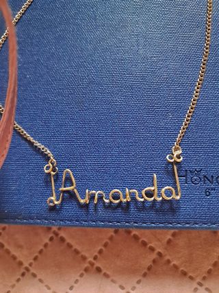 Colgante con nombre Amanda - Plateado