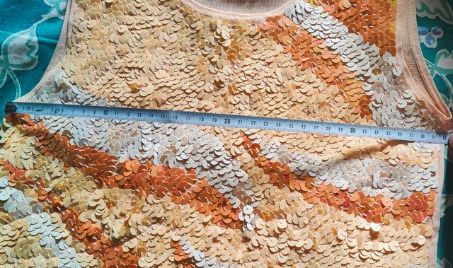 Top lentejuelas beige-dorado