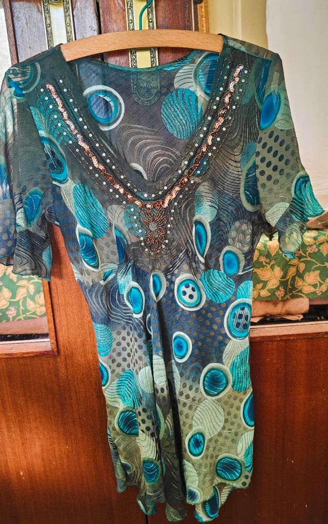 Camisola verde agua lentejuelas