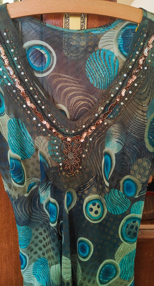 Camisola verde agua lentejuelas