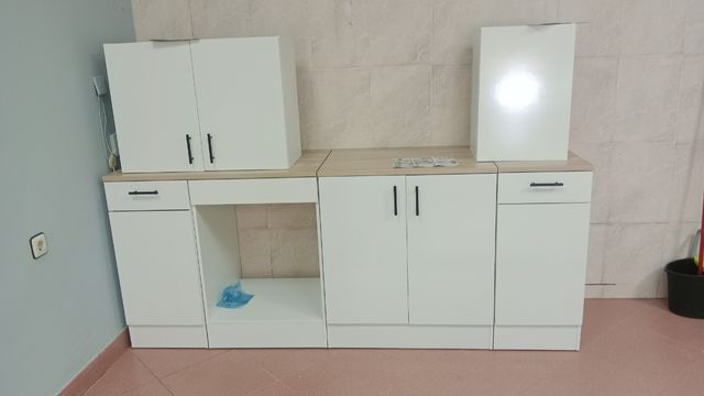 Muebles cocina blancos - 7 piezas