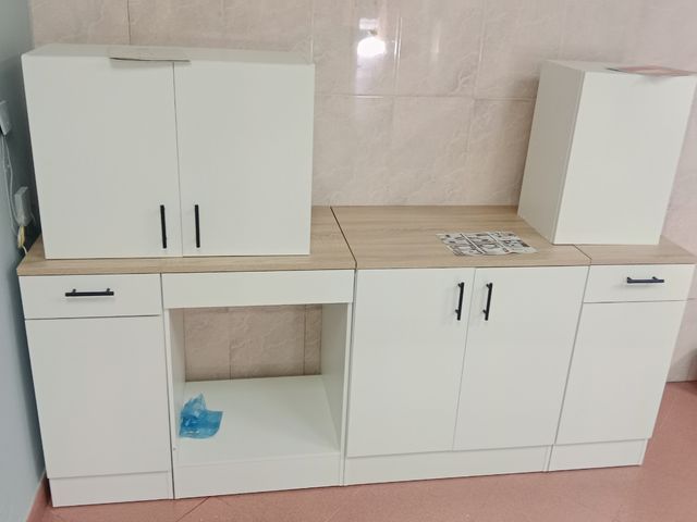 Muebles cocina blancos - 7 piezas