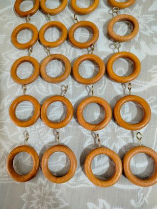 23 Anillas Cortina Madera Marrón