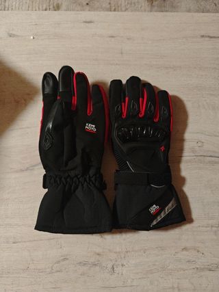 Guantes moto Kemimoto - Negro/Rojo