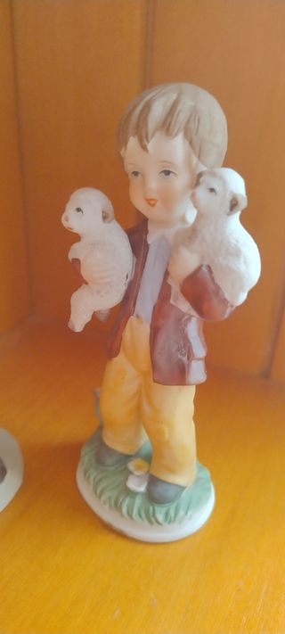 Bambini Pastori Ceramica Vintage Capodimonte - 2 P