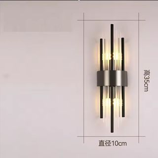 Lámpara pared lujo cristal metal