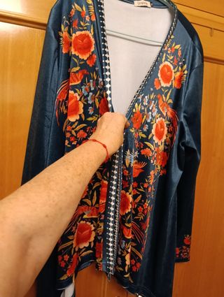 Chaqueta terciopelo Ursime - Azul, Rojo