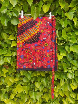 Pareo rojo estampado talla S