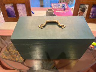 Caja madera Antigua-Antiguo maletin de veterinario
