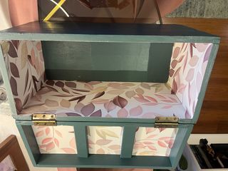 Caja madera Antigua-Antiguo maletin de veterinario