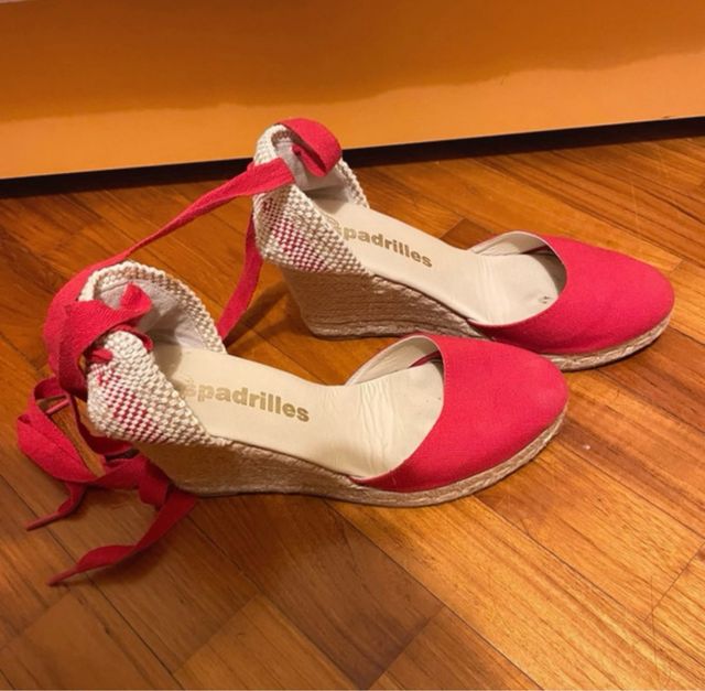 Espadrillas rosse zeppa n.40