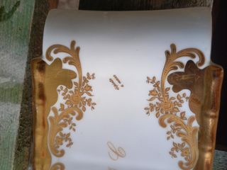 Posacenere in porcellana con decoro oro