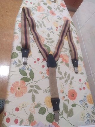 Tirantes elásticos hombre - beige y rojo