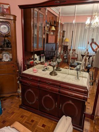 Consola madera espejo vintage