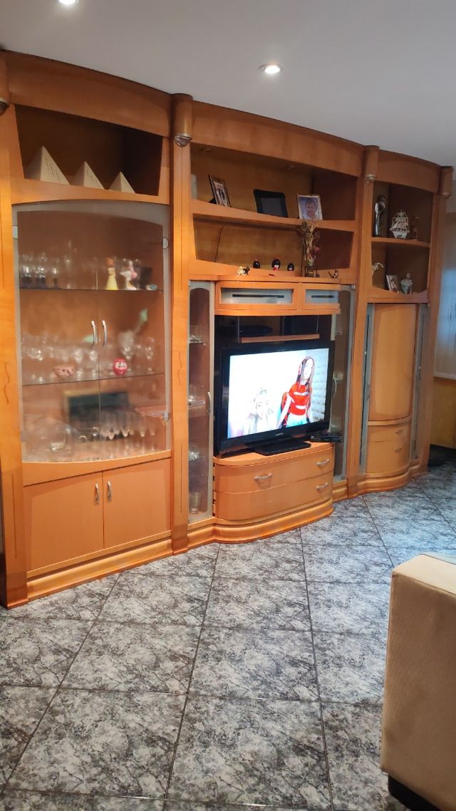 Mueble TV madera - salón más mesa Roble.