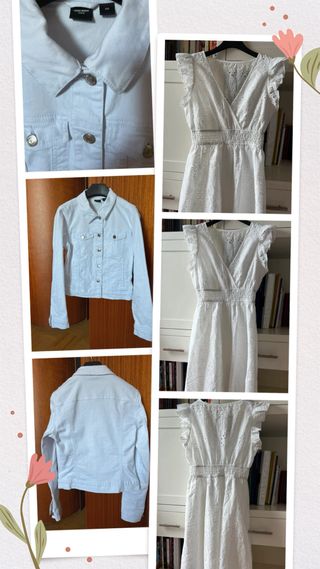 Vestido blanco y cazadora VERO MODA blanca.