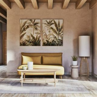 Sofá cama amarillo mostaza - 2 plazas