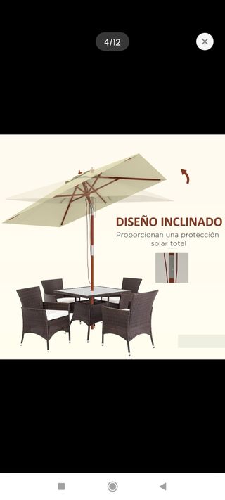 Sombrilla jardín beige 2m