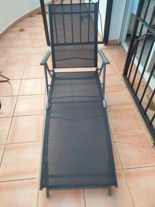 Tumbonas Plegables Negra Gris - Jardín