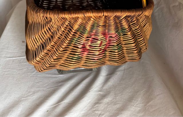 Cesta picnic mimbre con tapas,vintage