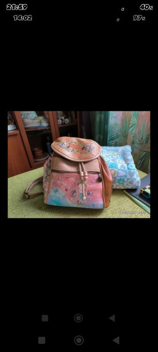 Mochila Sweet Candy marrón y rosa