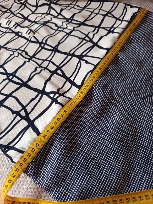 Vestido blanco y azul - manga larga