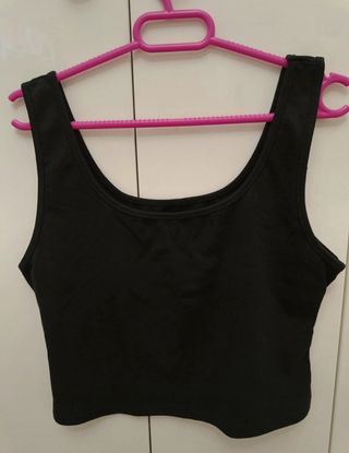 Falda  animal print  y top negro Shein