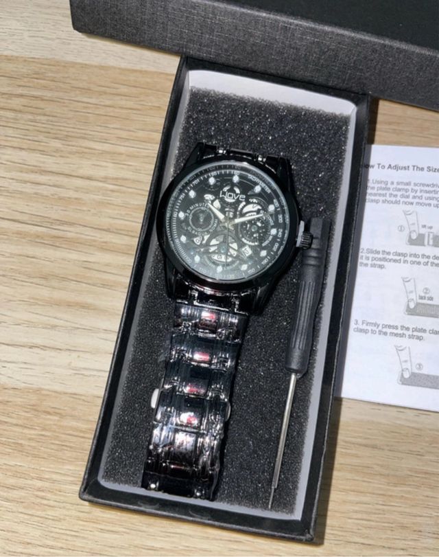 Reloj Wave - Negro y Plata