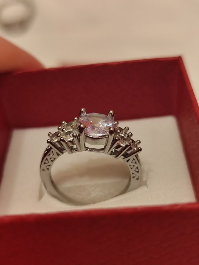 Anel de prata S925 brilhante