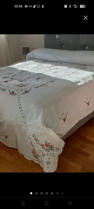Biancheria letto ricamata cotone