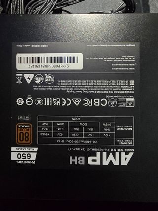 Fuente Phanteks AMP BH 650W - 80+ Bronze
