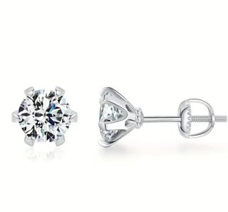 Pendientes rosca 1CT MOISSANITA Plata