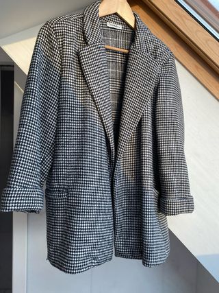 Chaqueta vichy blanco-negro