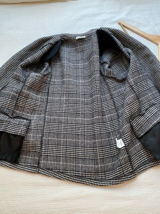 Chaqueta vichy blanco-negro