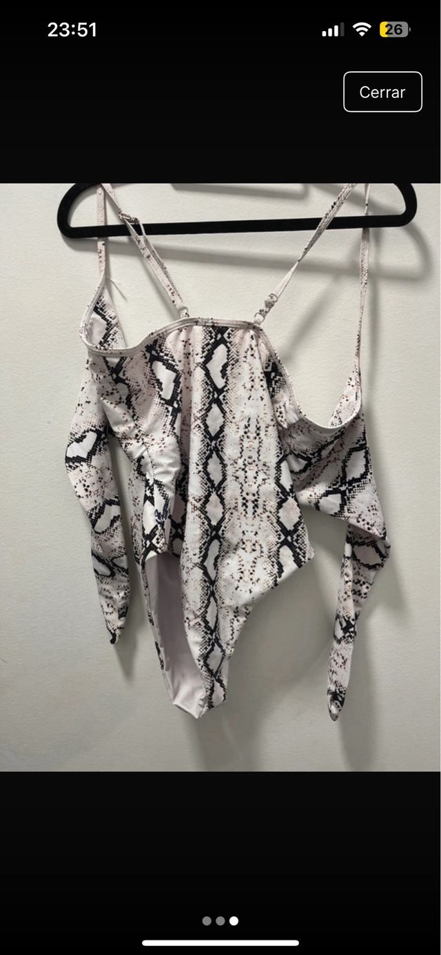 Bañador cebra blanco y marrón