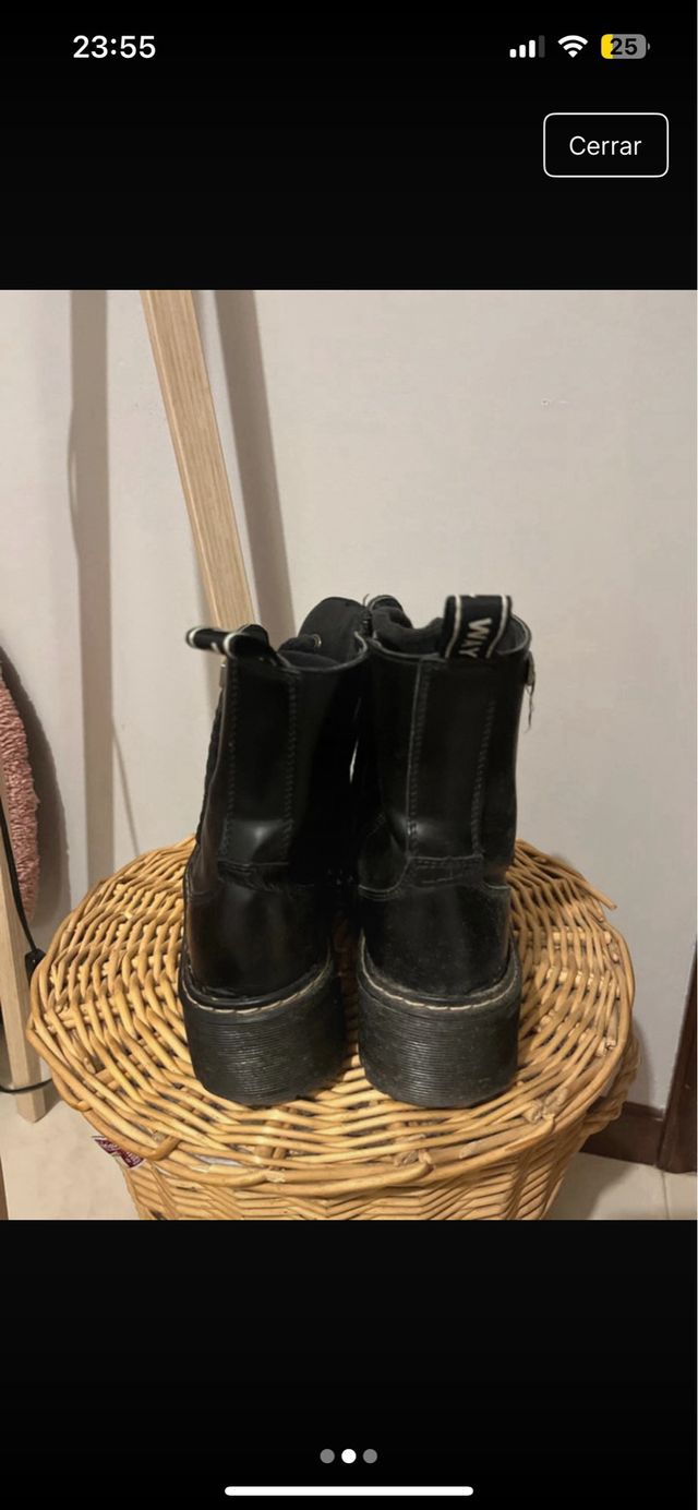 Botas militares plataforma negras