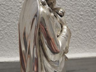 Virgen María Niño Jesús - Estatua Plata