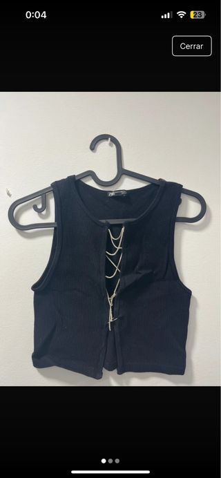Top negro Zara - Tirantes cruzados