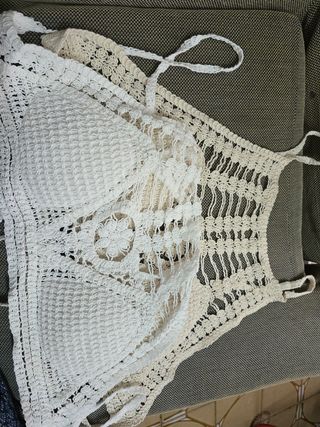Top crochet blanco - Talla única