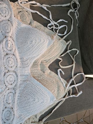 Top crochet blanco - Talla única