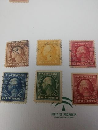 Sellos EEUU antiguos - 6 unidades