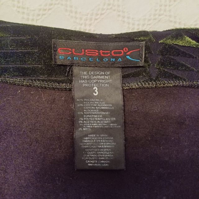 Vestido terciopelo verde oliva y negro