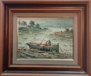 Cuadro al óleo - paisaje marinero