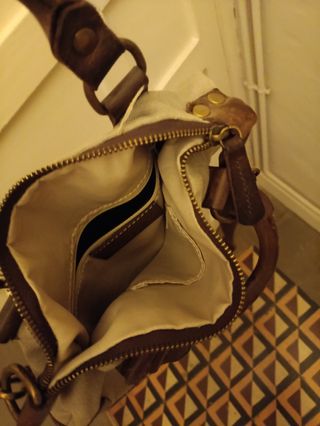 Bolso bici gris y marrón