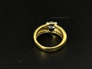 anillo oro 18k con piedra con circonita