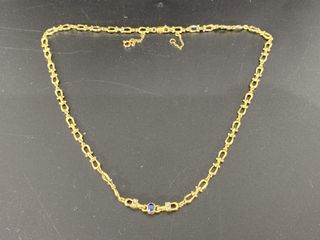 cadena oro 18k con piedra 21cm