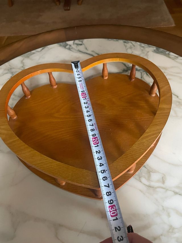 Bandeja Corazón Madera Giratoria