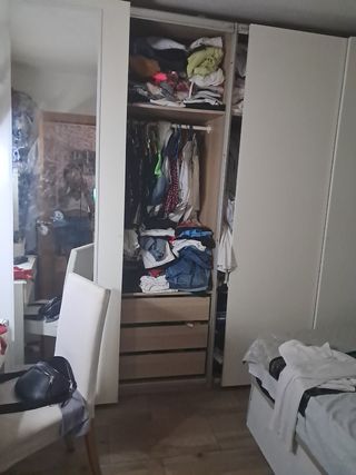 Armario ropero blanco -4 puertas correderas