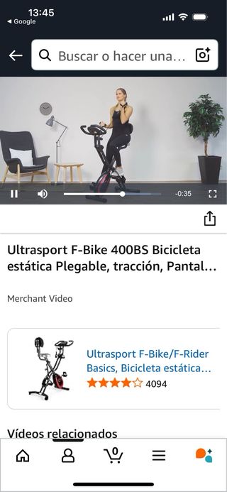 Bicicleta estática plegable con poleas ultrasport 